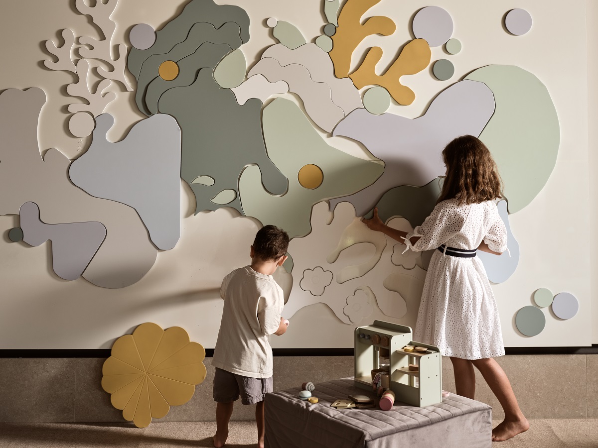 interactive wall design at hotel kids club