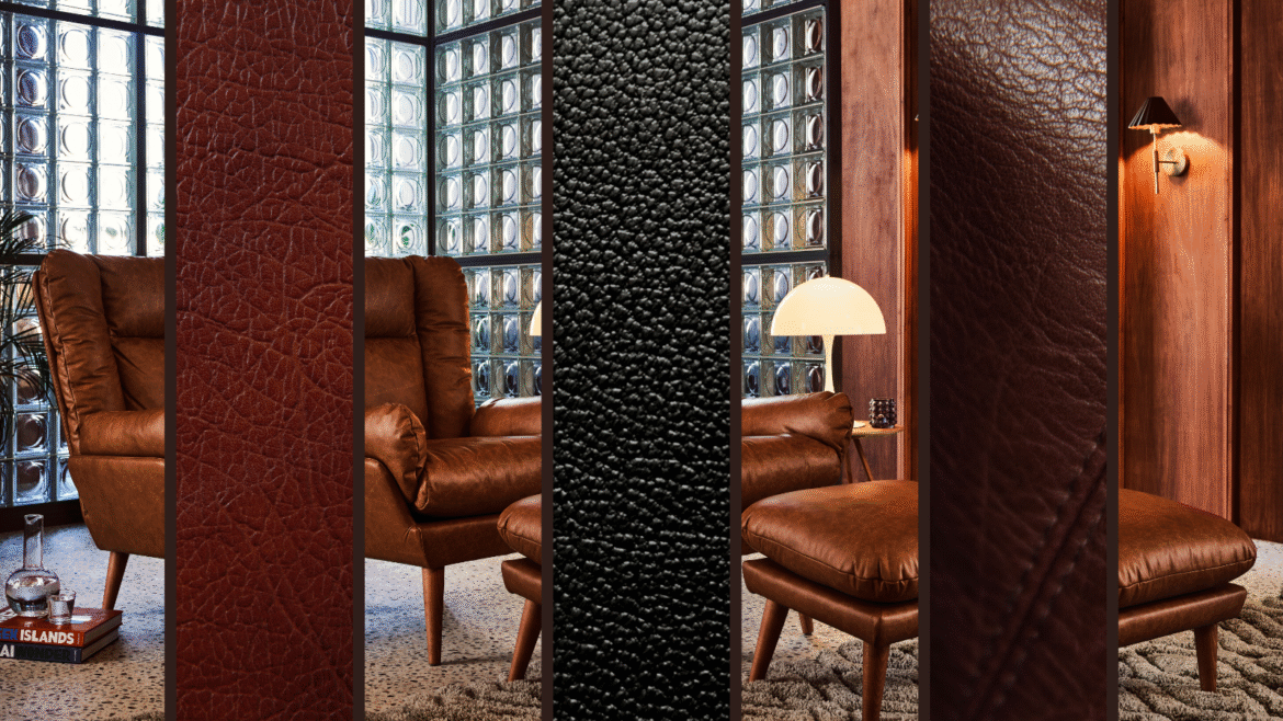 Leather chair and leather strips