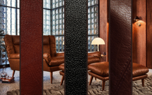 Leather chair and leather strips