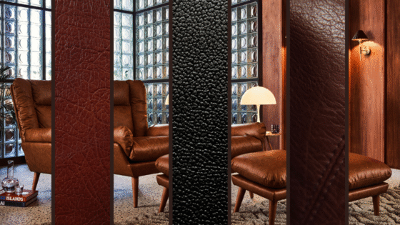 Leather chair and leather strips