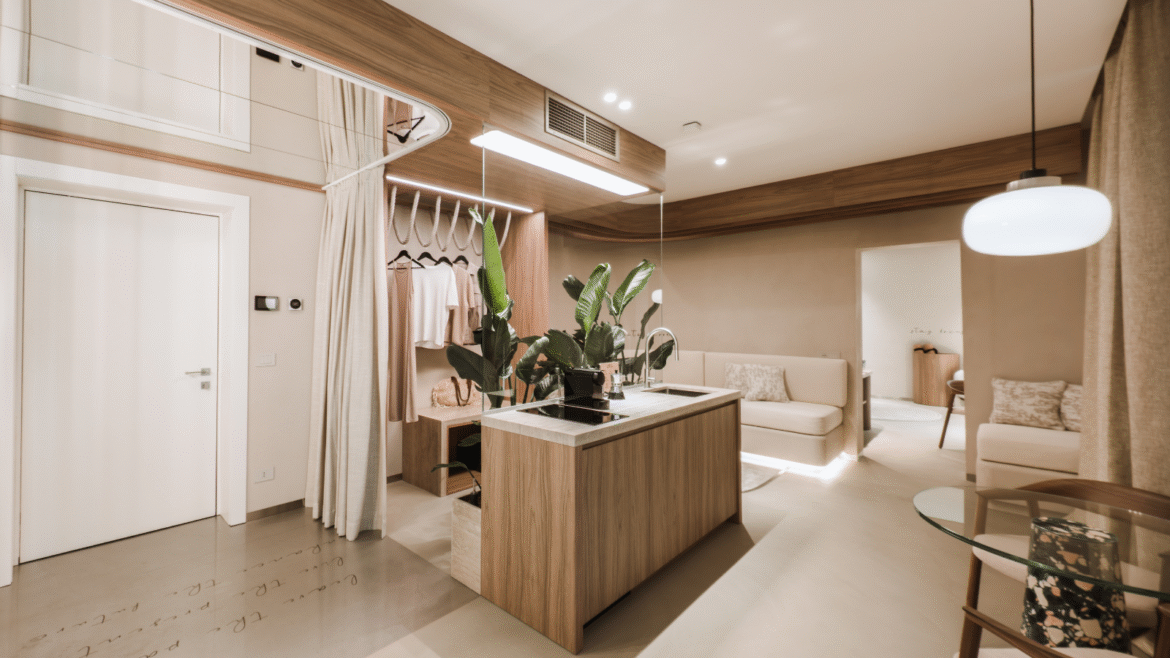 Room at MODE Eco Hotel, with flooring by Luxury Carpet Studio