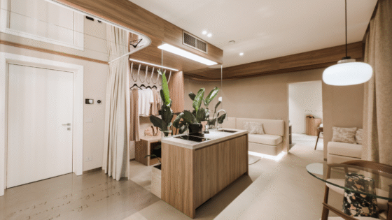 Room at MODE Eco Hotel, with flooring by Luxury Carpet Studio