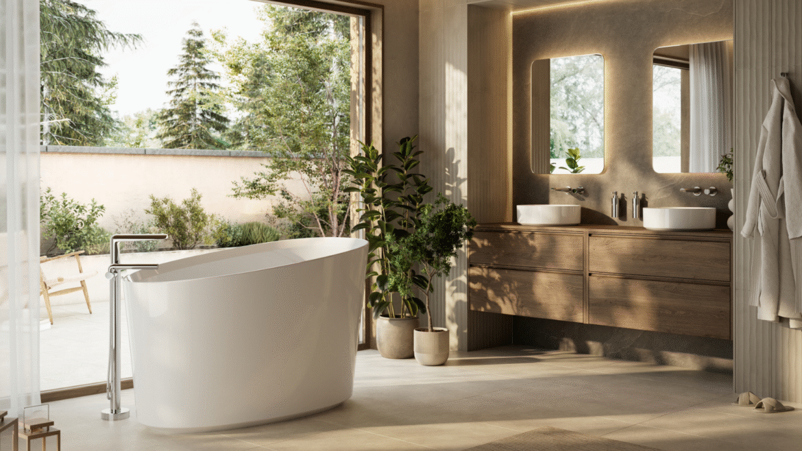 Victoria + Albert Kerid bath in bathroom