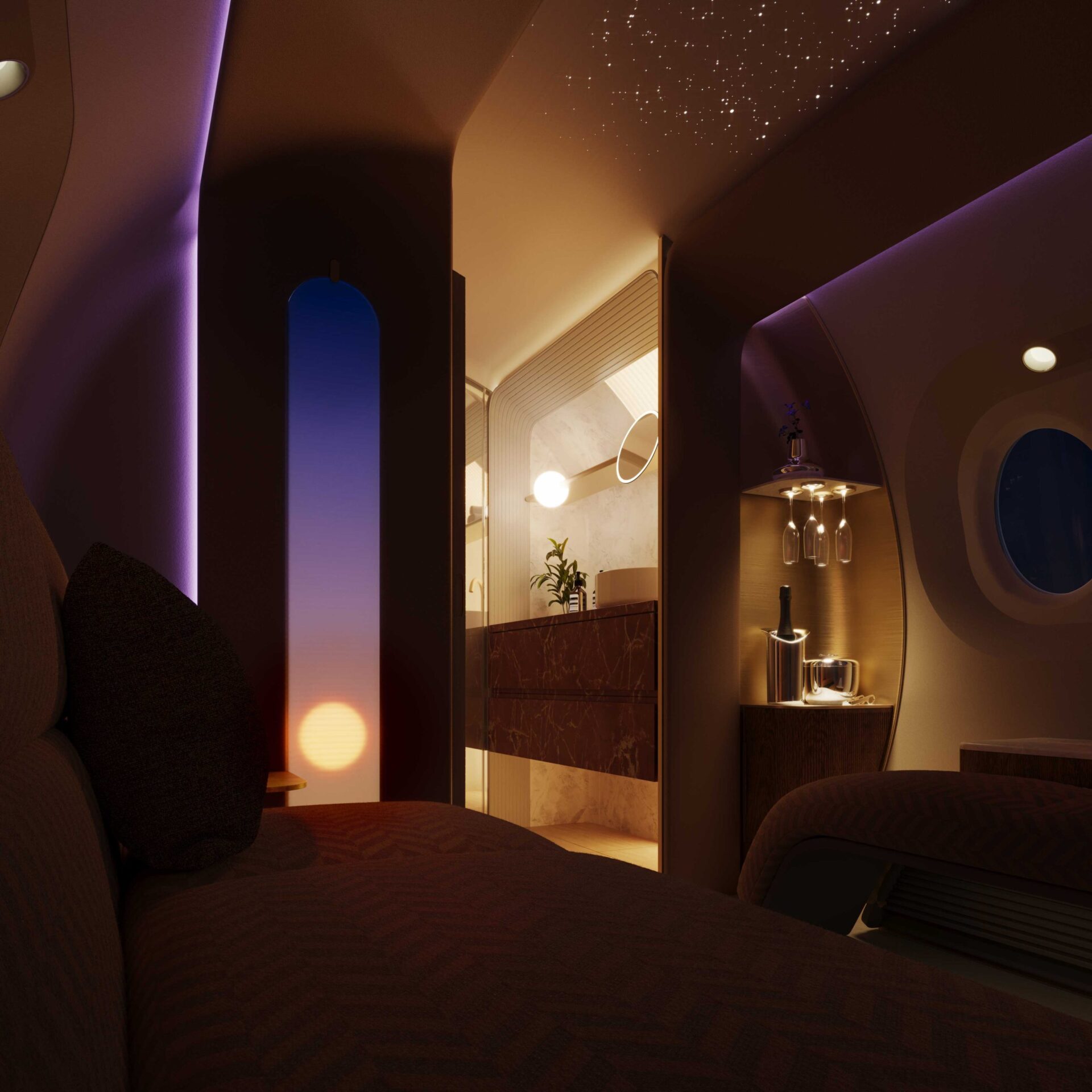 Afterglow aircraft cabin by JPA Design