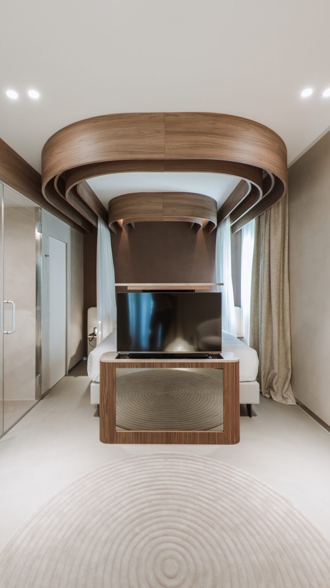 Room at MODE Eco Hotel, with flooring by Luxury Carpet Studio