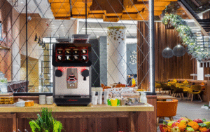 Cimbali supera coffee machine on hotel bar