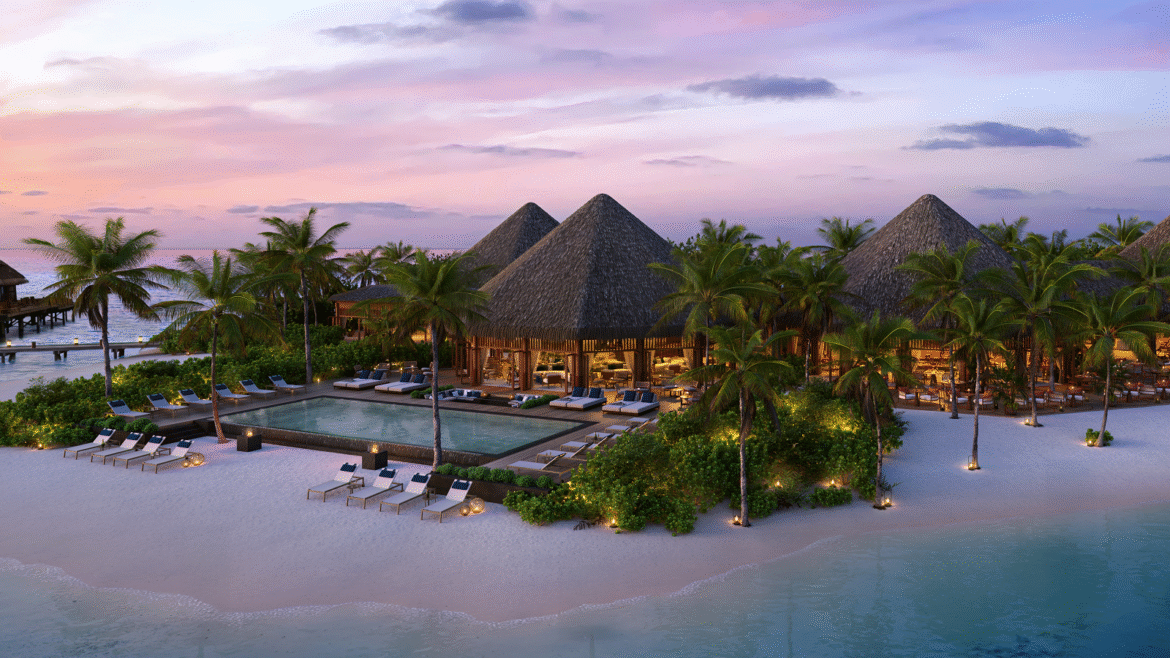 aerial view of island resort - MGallery Collection announces the signing of V Villas Maldives at Mirihi