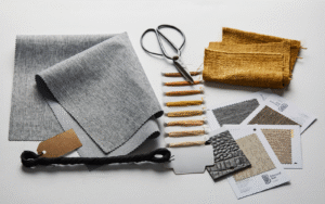 deconstructed fabric parts