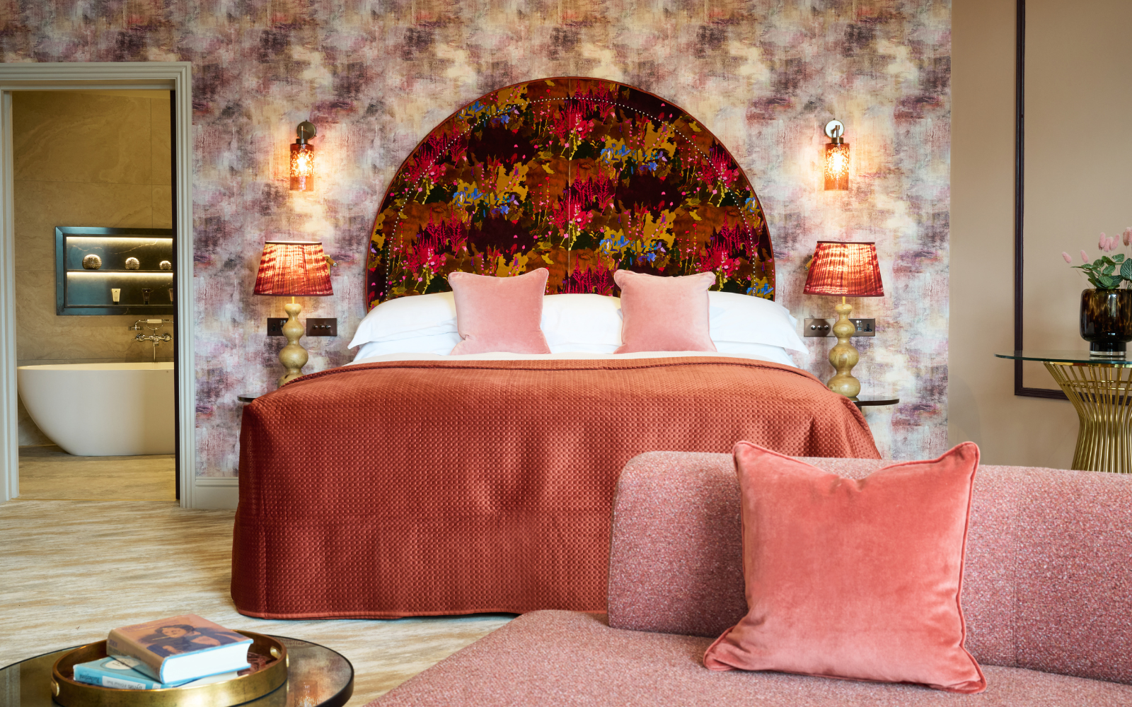 Seaham Hall Millbank Suite in velvet pink shades