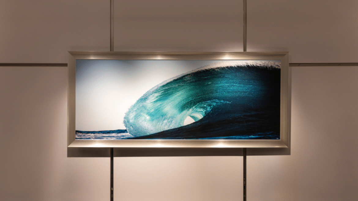 Close up of wave artwork on Luminara yacht designed by Tatiana Sheveleva