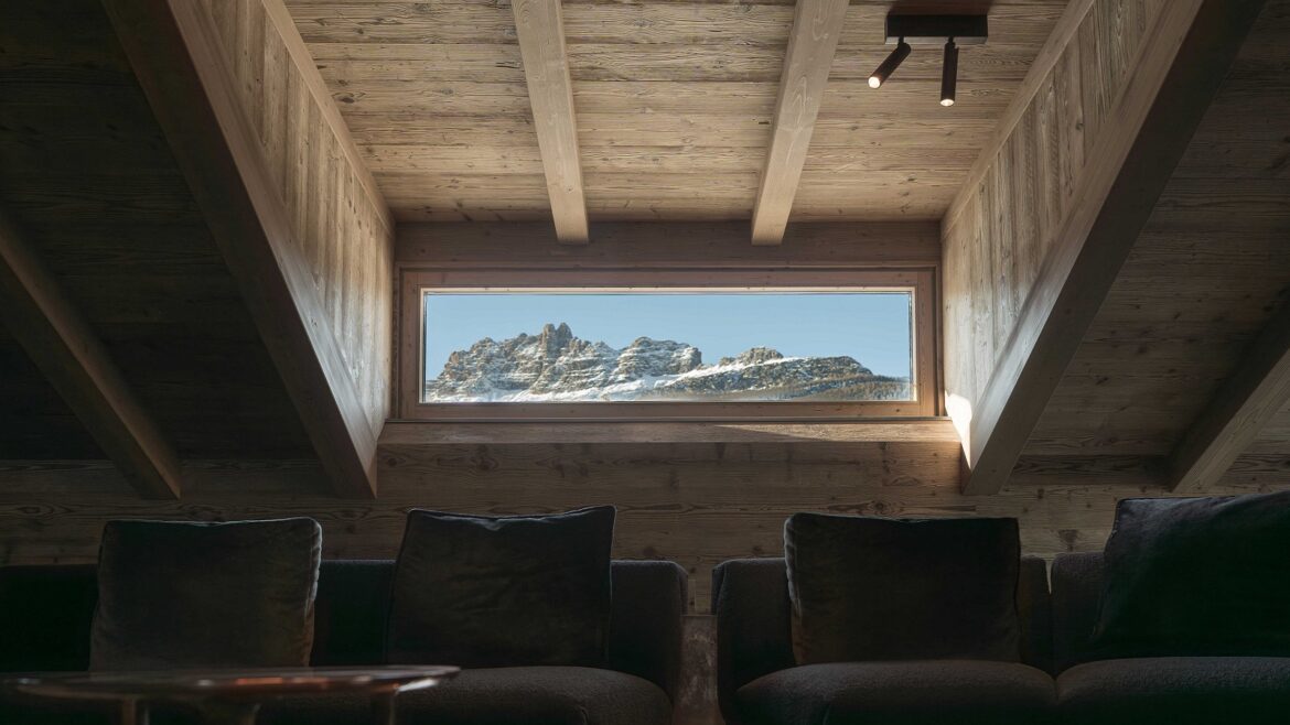 mountain view framed by window at Rosapetra Spa