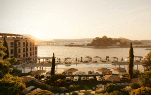 sunset view from Zannier Île de Bendor