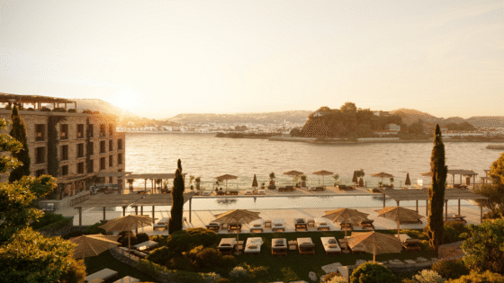 sunset view from Zannier Île de Bendor