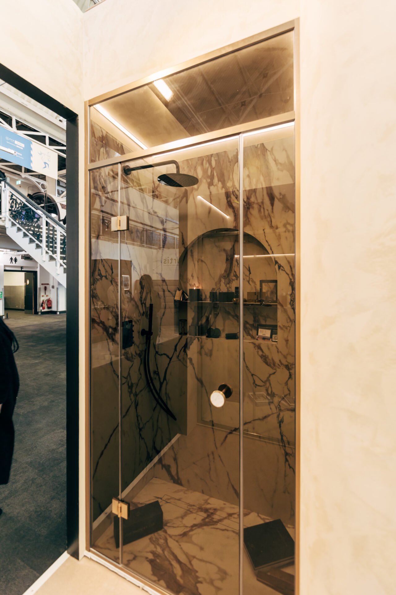 Glass panels on Majestic London stand at HIX 2025