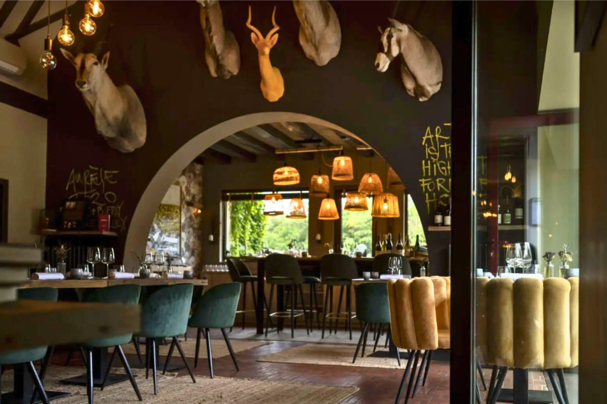 Ardent restaurant with animal heads on wall