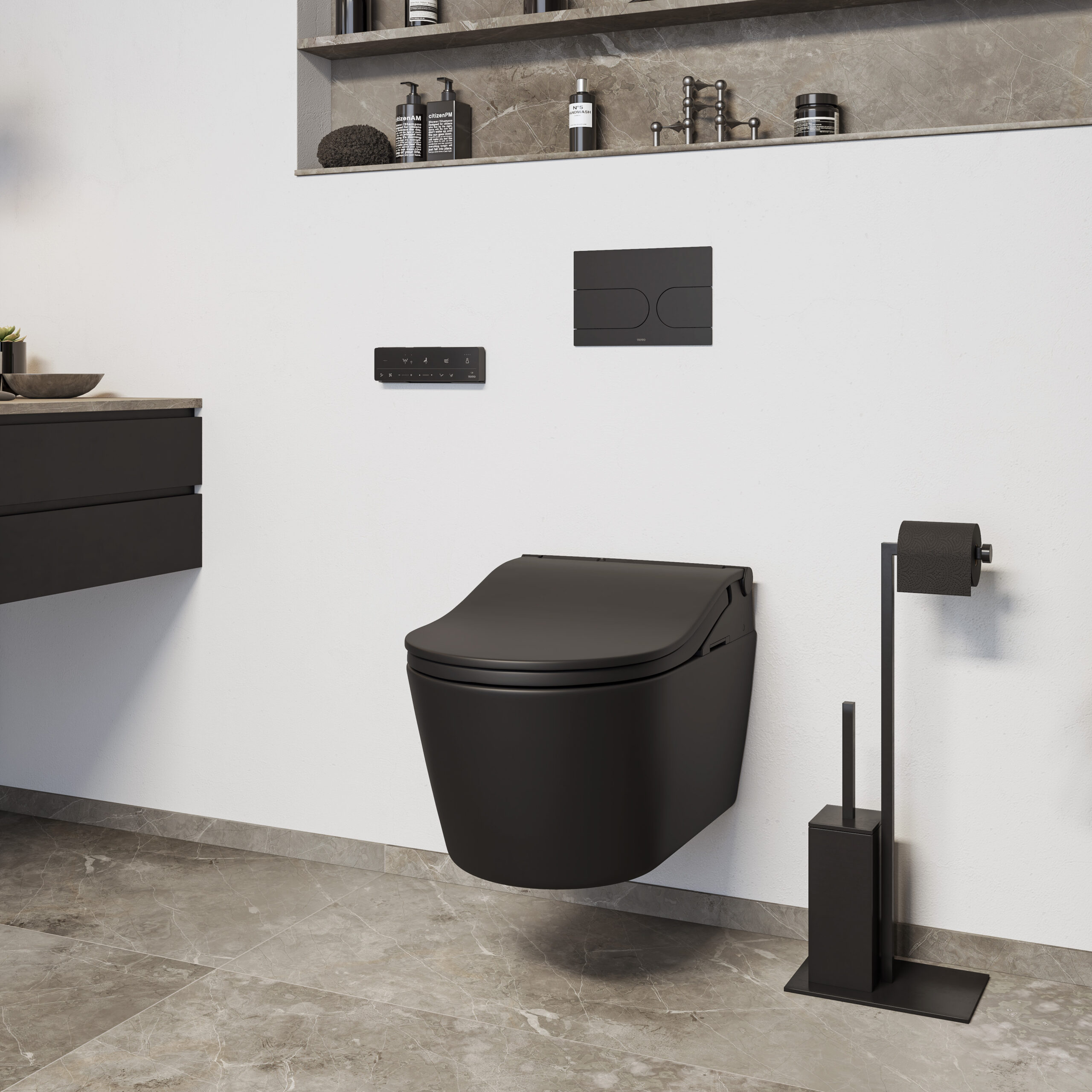 TOTO matte black washlet