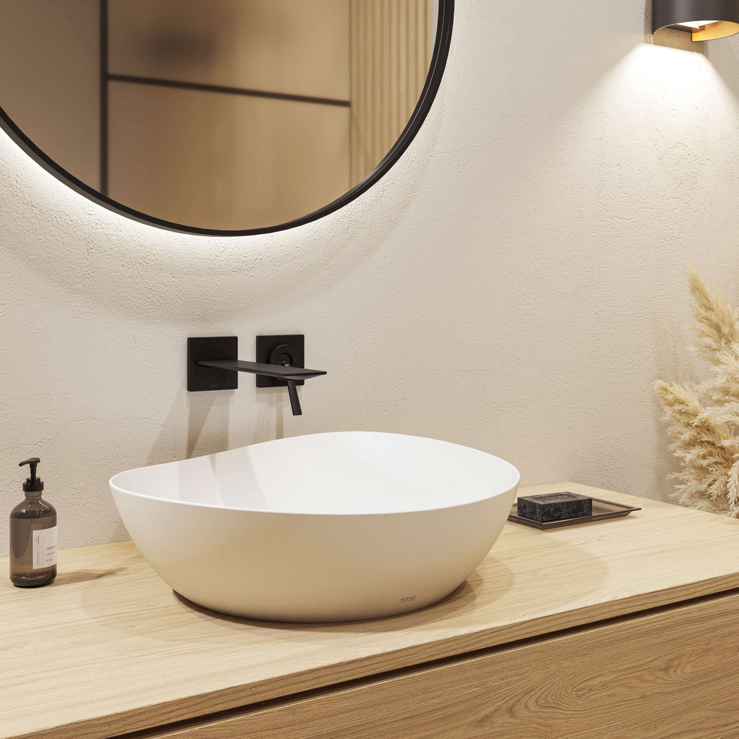 TOTO matte white wash basin