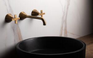 the Bristol collection by Bagno brings mid-century charm into the contemporary bathroom