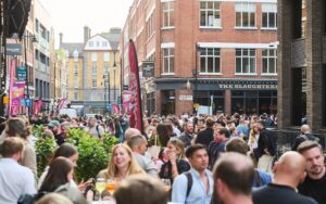 people on the streets during Clerkenwell Design Week