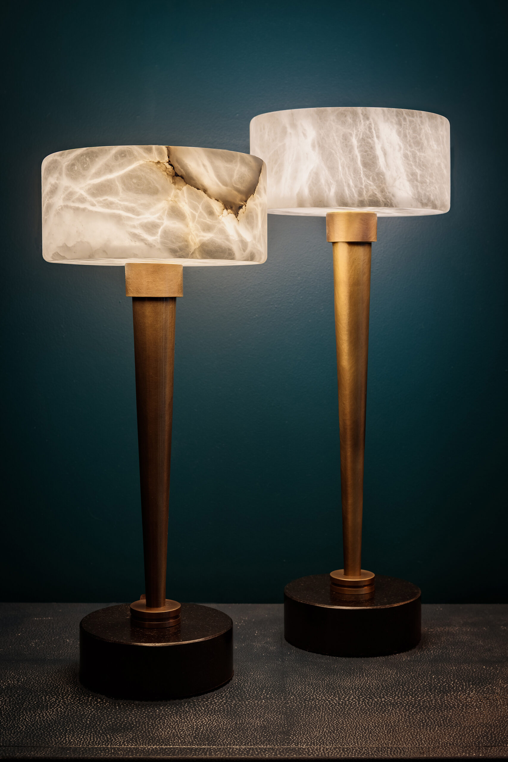 Colven Alabaster Brass Table Lamps ©Northern Lights
