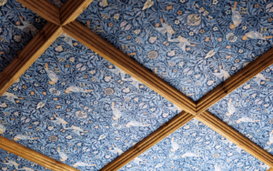 Morris & Co Strawberry thief wallpaper in blue