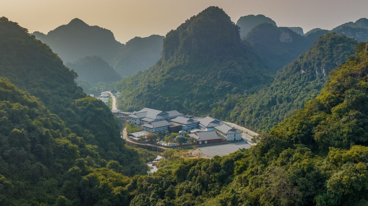 aerial view of Hilton Quang Hanh Onsen Resort - an onsen experience in Northern Vietnam