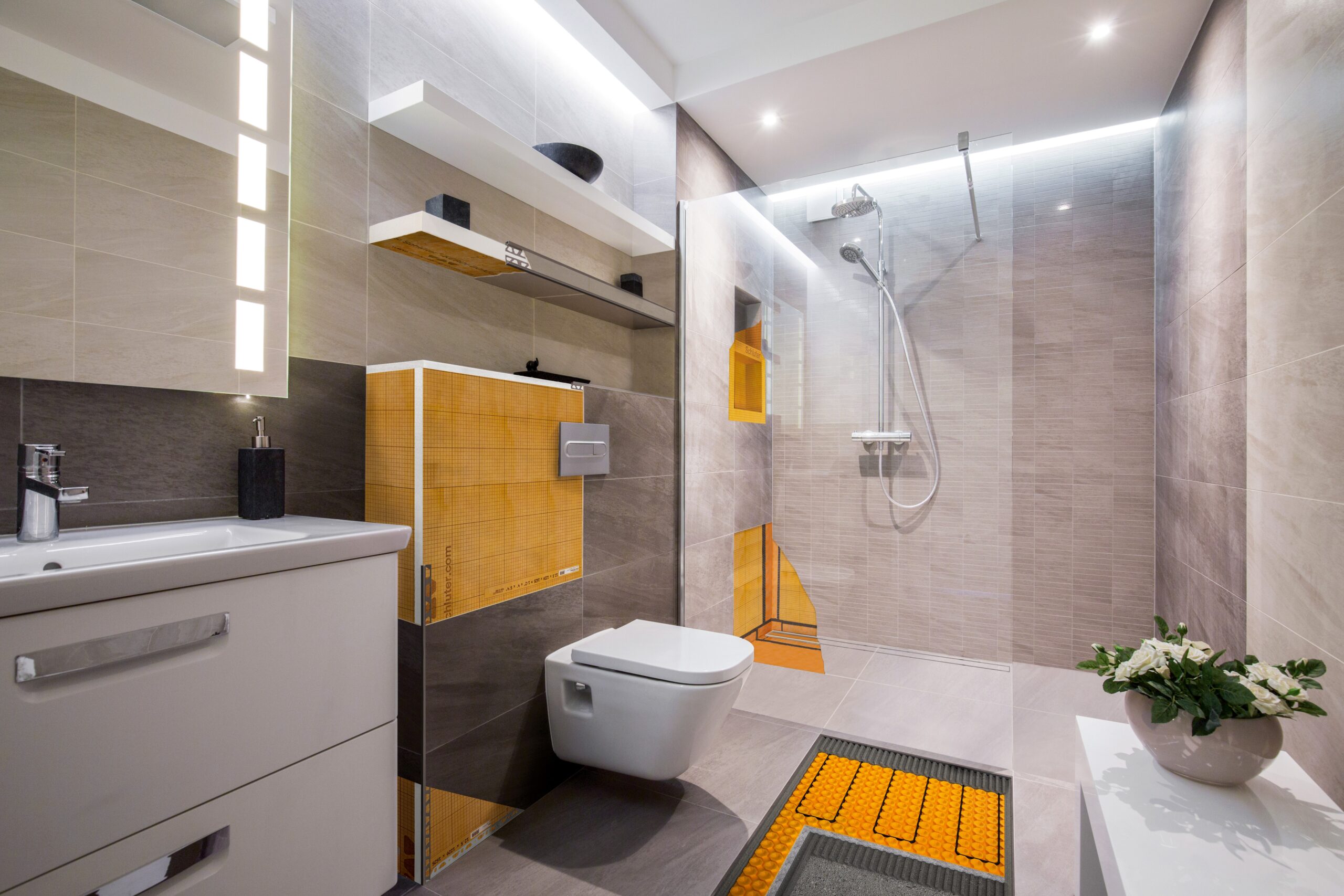 Hospitality bathroom by Schluter-Systems