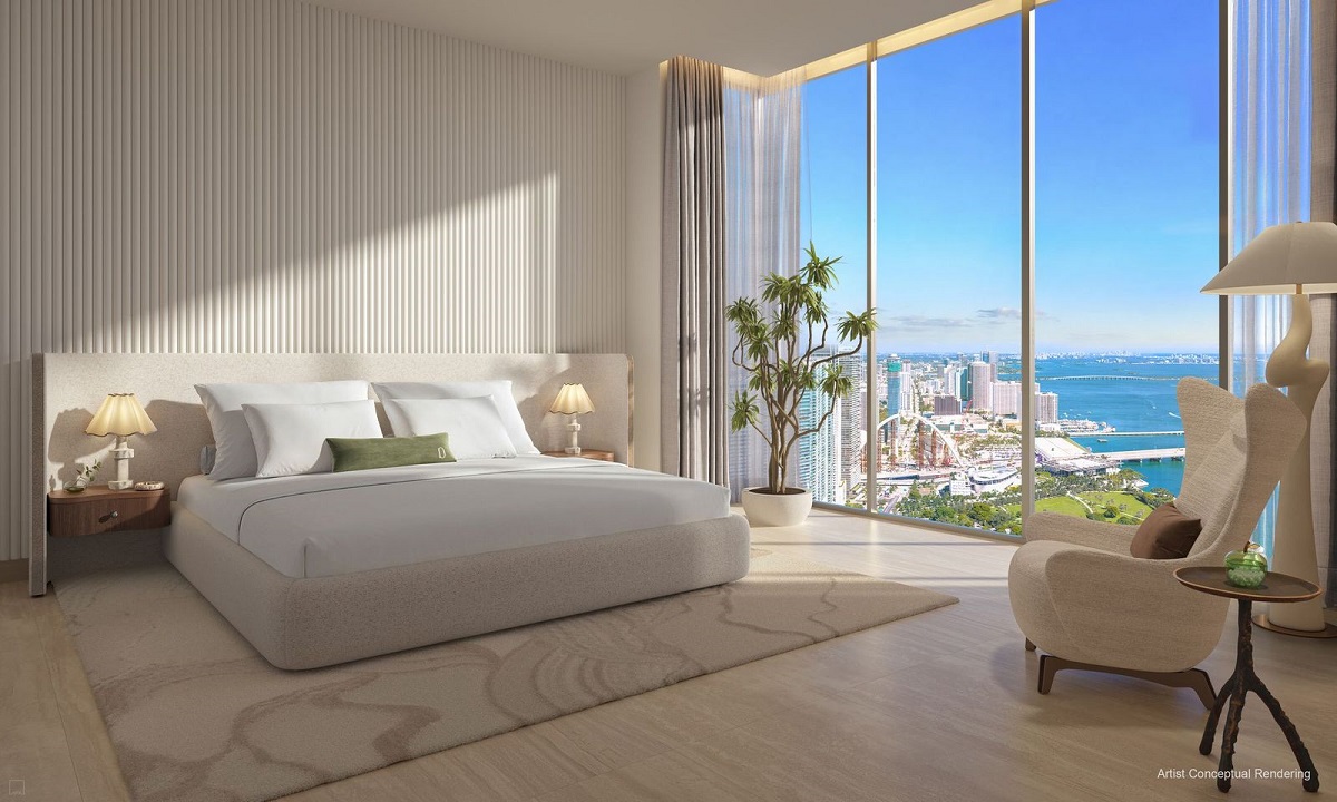 Delano Miami residences master bedroom