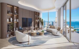 PMG-Delano residences miami - curved window with view from lounge-R