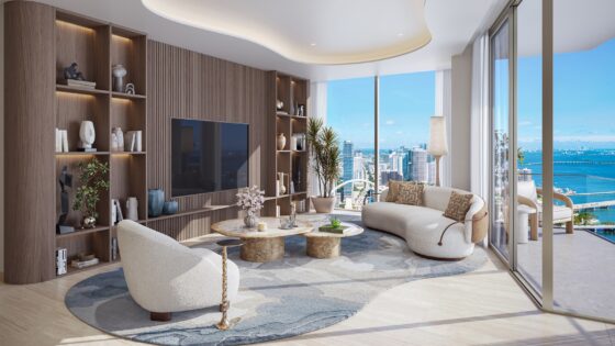 PMG-Delano residences miami - curved window with view from lounge-R