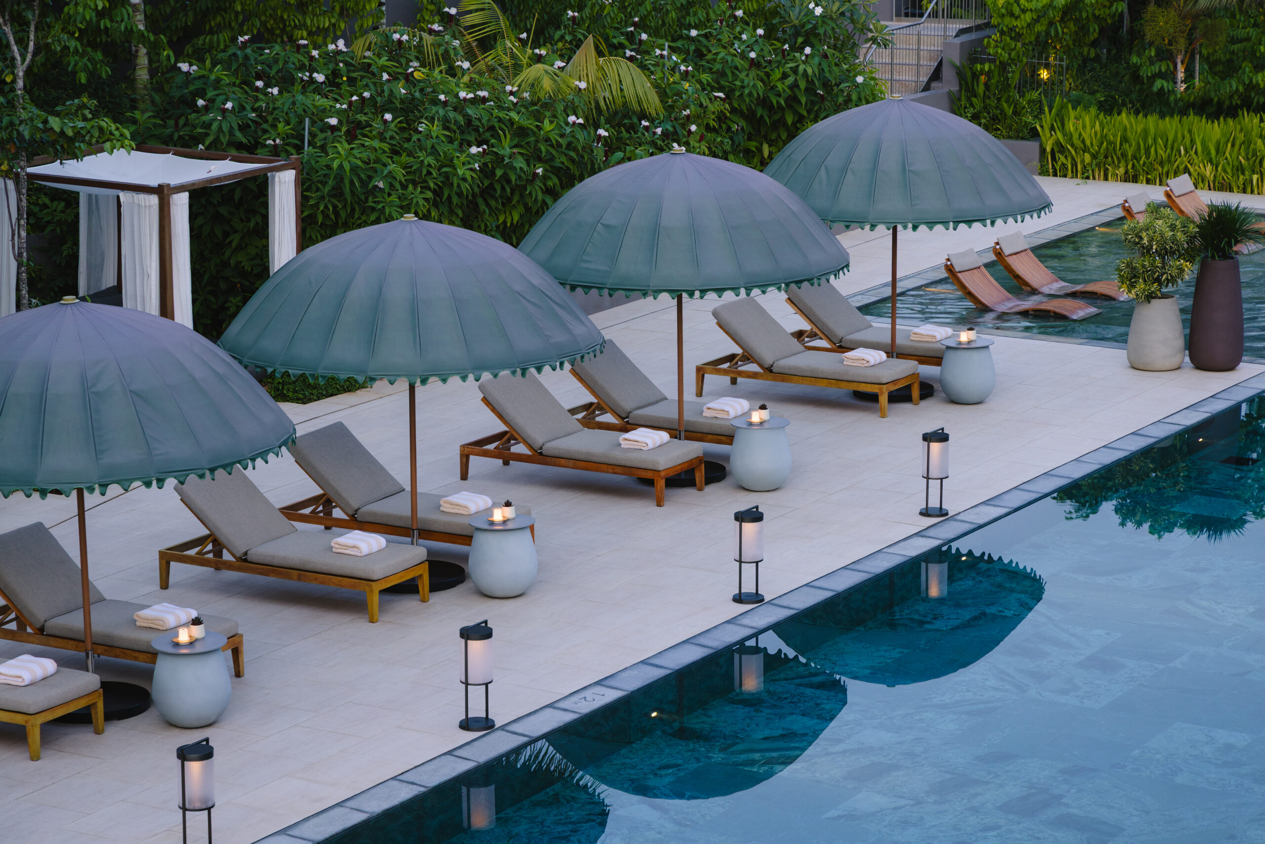 Pool edge of Raffles Sensosa Singapore 