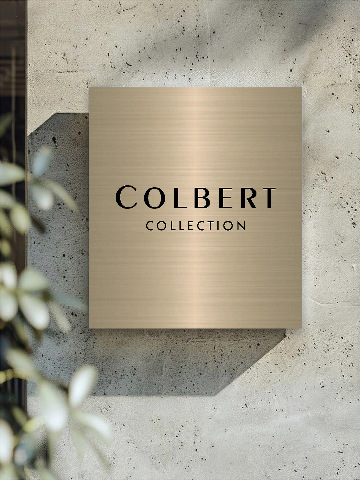Colbert Collection name plate on entrance signag