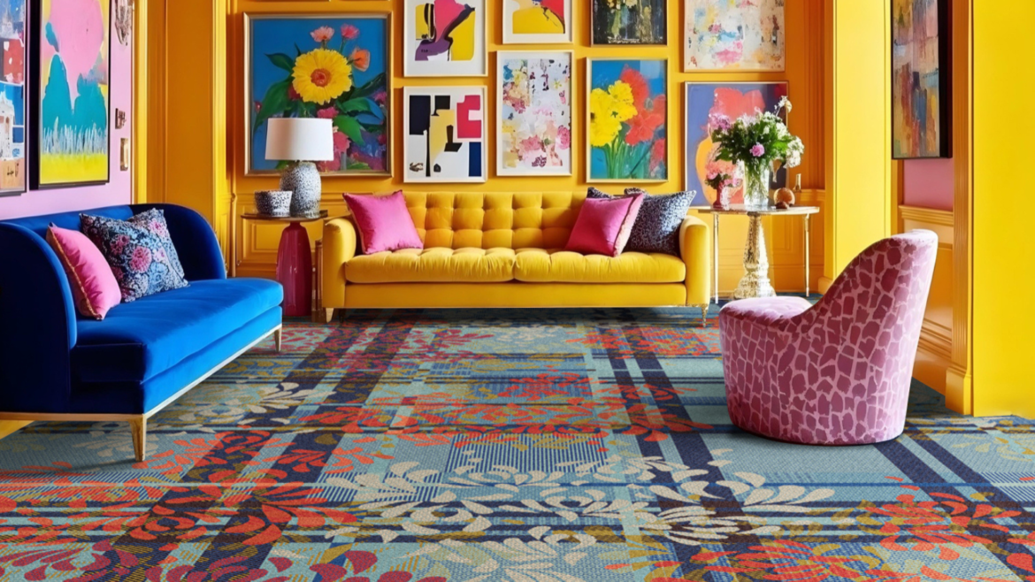 Plaid carpet with Philippine-inspired patterns from Brintons