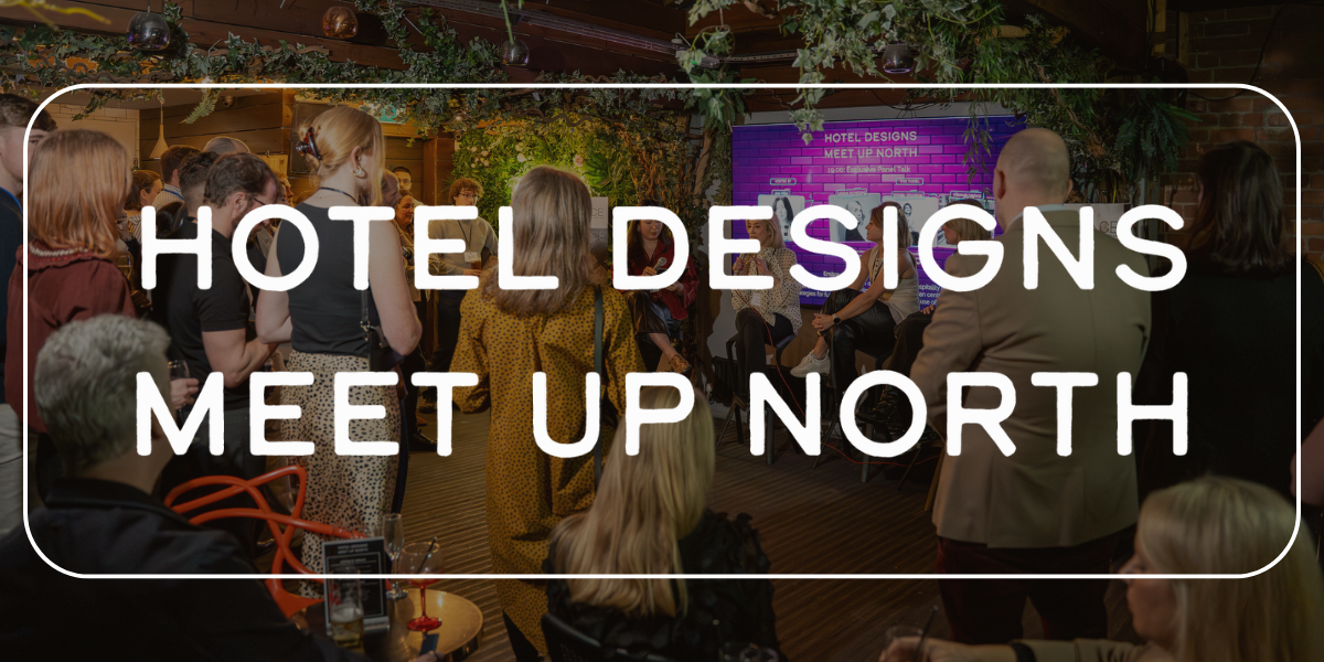 MEET UP North logo in white with panel image behind