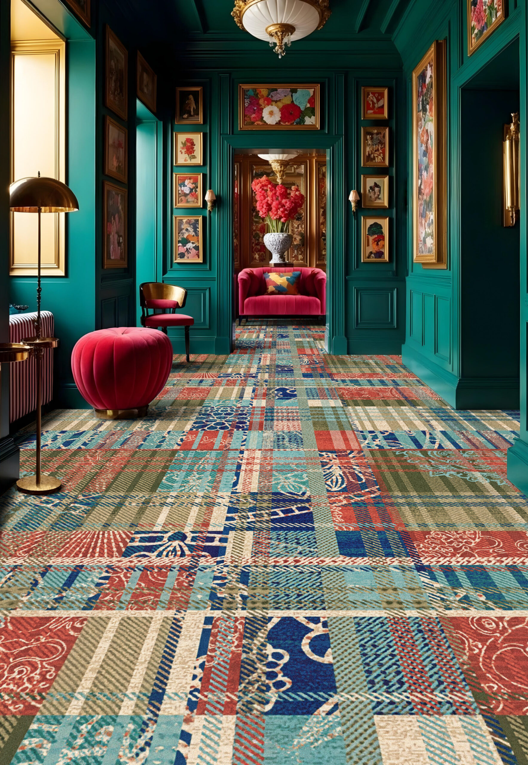 Plaid carpet from TERNO collection with Philippine-inspired patterns from Brintons