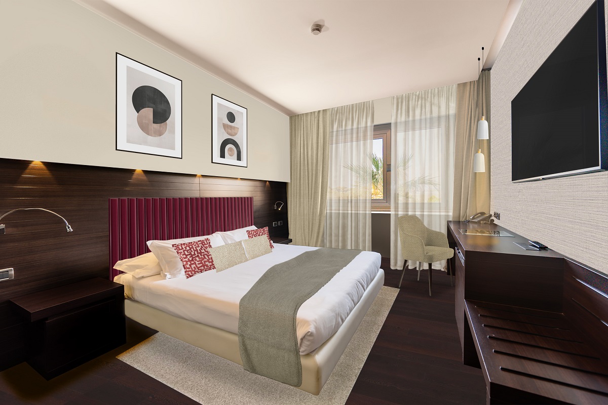 Render of a Guestroom at the Series by Marriott Hotel in Pomezia, Italy