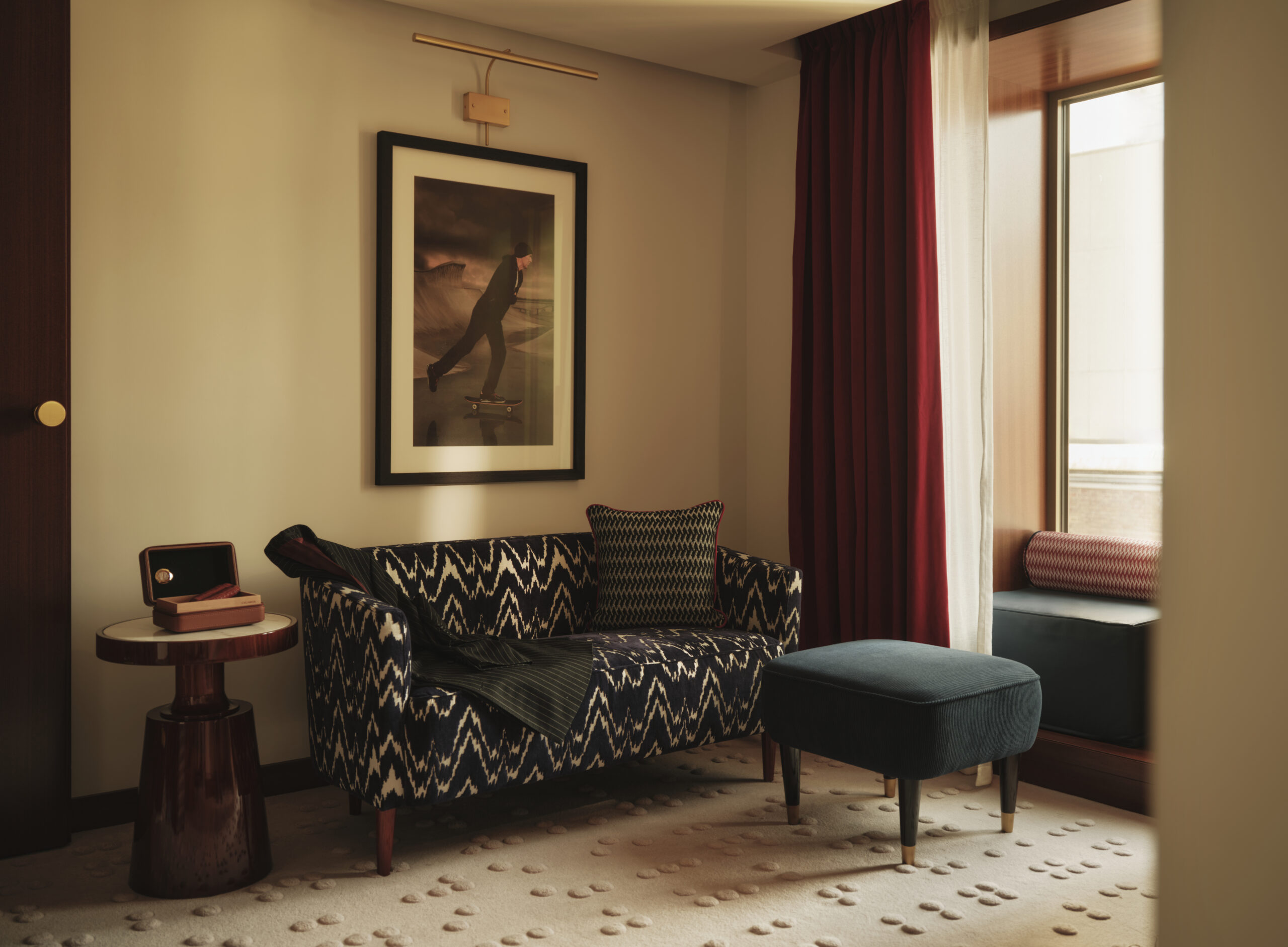 Lounge area with artwork at The Shepherd Mayfair