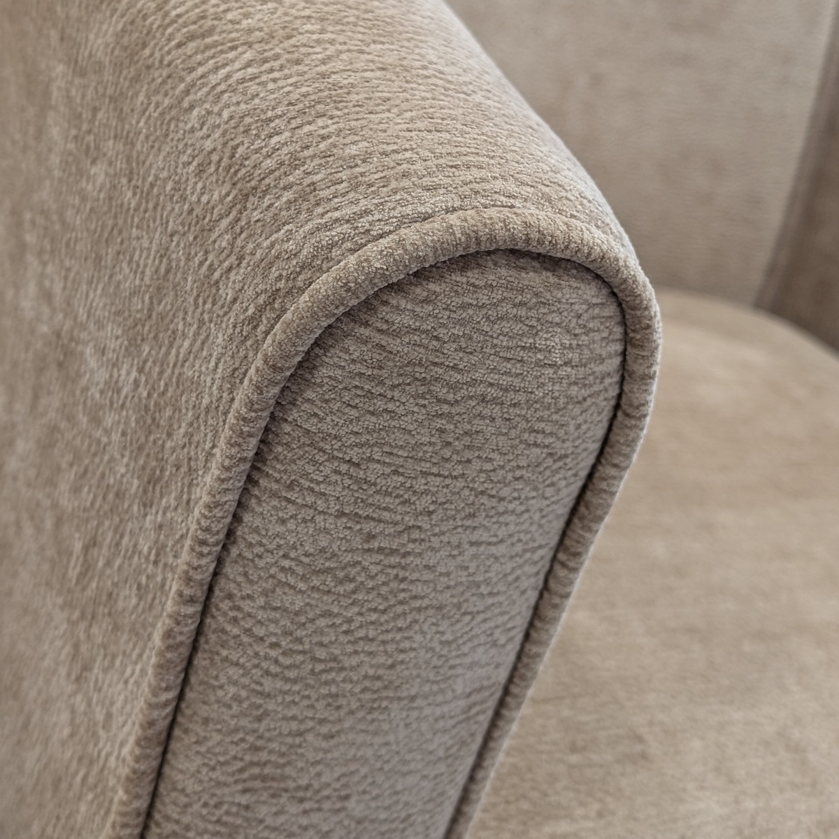 edge of chair and fabric detail - Ripple upholstery fabric from Edmund Bell