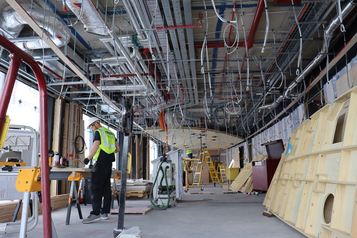 engineering works being completed in hotel design
