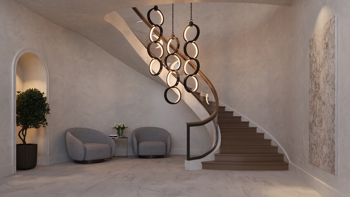 Link_Pendant from Northern Lights above staircase