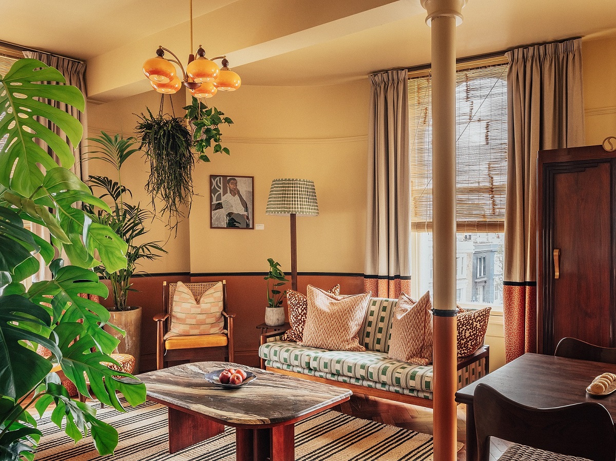 plants and vintage light in Permit Room on Portobello Road