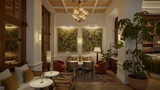 paintings curated by Artiq in Six_Senses_London_Whiteley's_Bar_