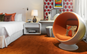 orange retro design for Suite 70 in sofitel London St James