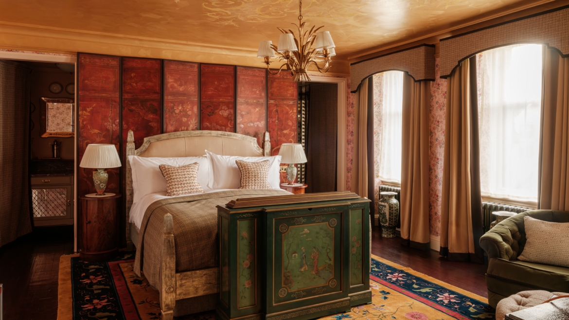guestroom inspired by Coco chanel in The Fife Arms