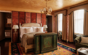 guestroom inspired by Coco chanel in The Fife Arms