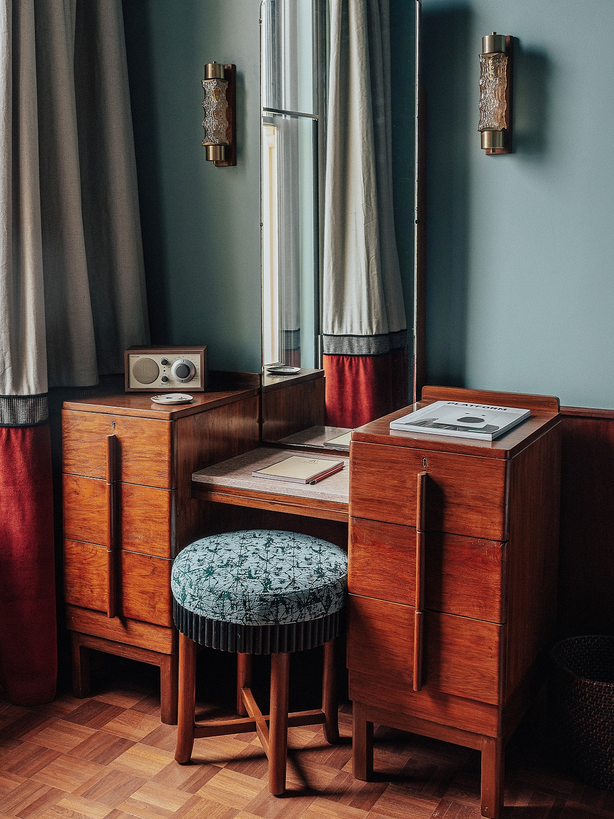 detail of vintage dressing table in The Permit Room guestroom