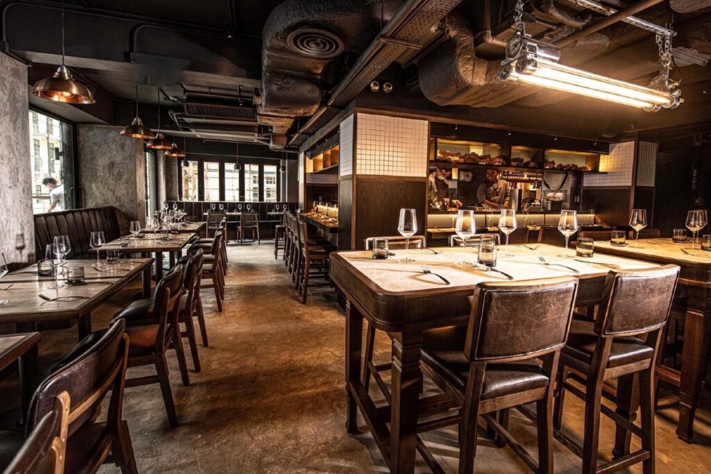 Reclaimed Lighting in Restaurant