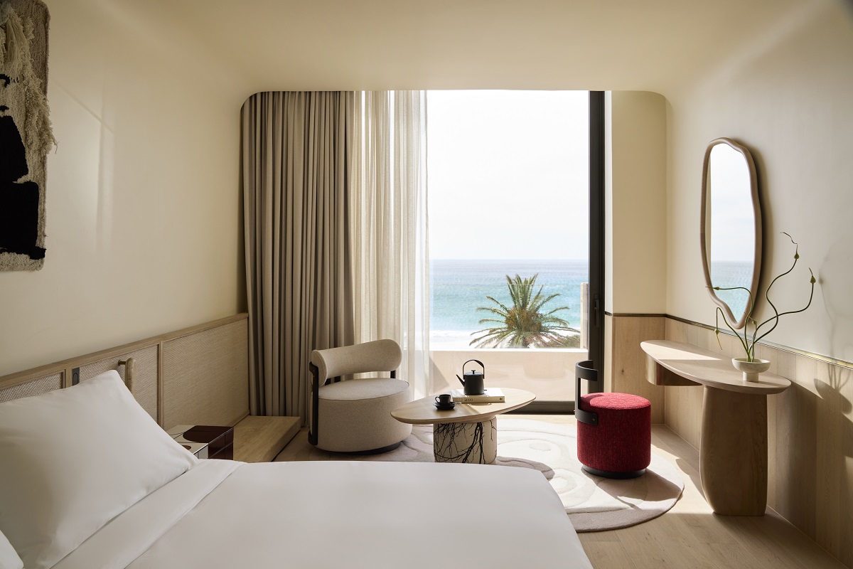 guestroom in Morea House with view over camps bay beach