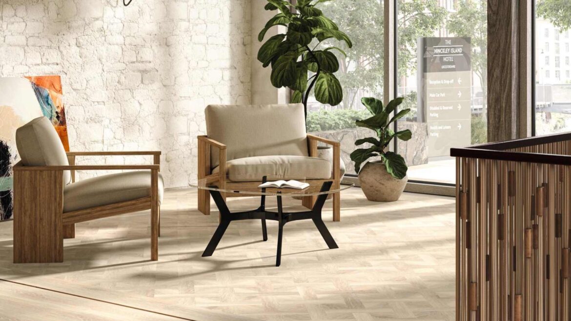 Amtico - CDW 2025_Form collection Foreshore Oak laid in Basket Weave and Stripwood with Wild Walnut 9mm stripping-2