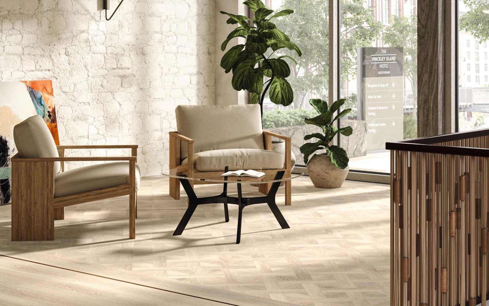 Amtico - CDW 2025_Form collection Foreshore Oak laid in Basket Weave and Stripwood with Wild Walnut 9mm stripping-2